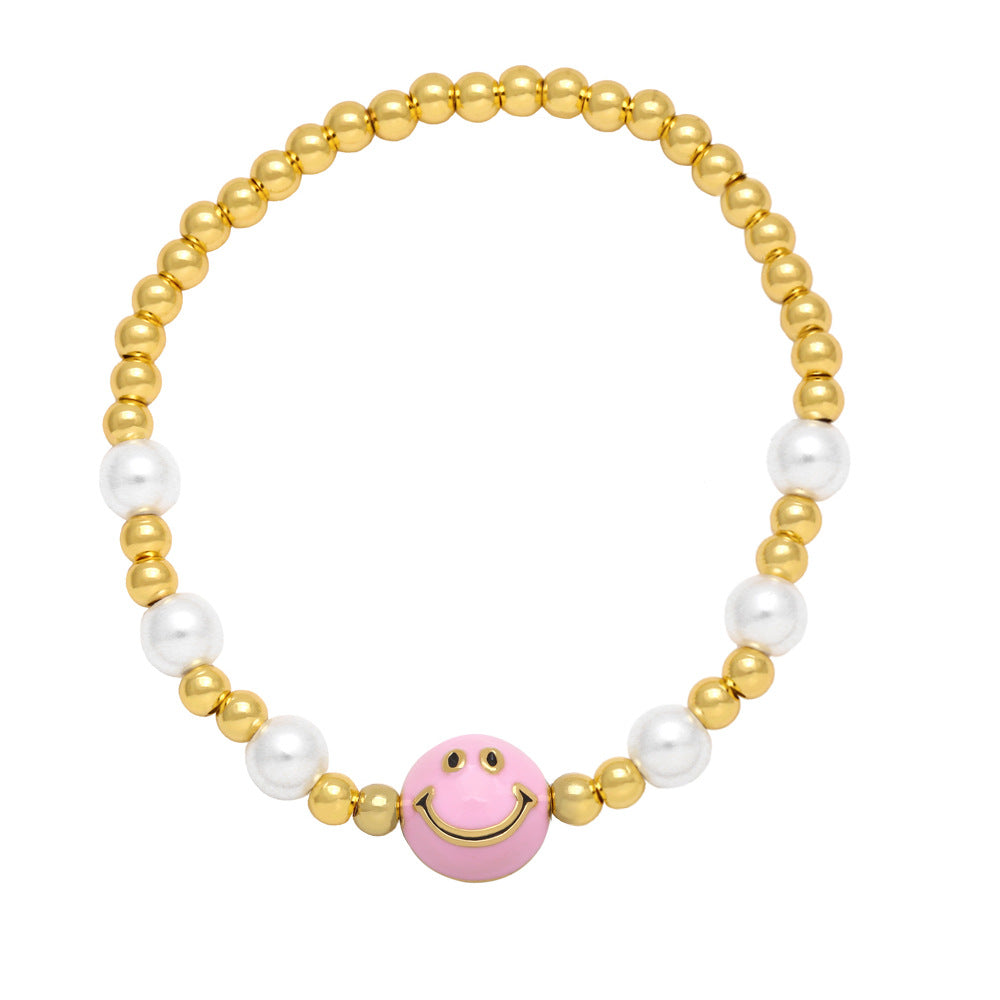 Brazalete de cordón elástico con cuentas con cuentas